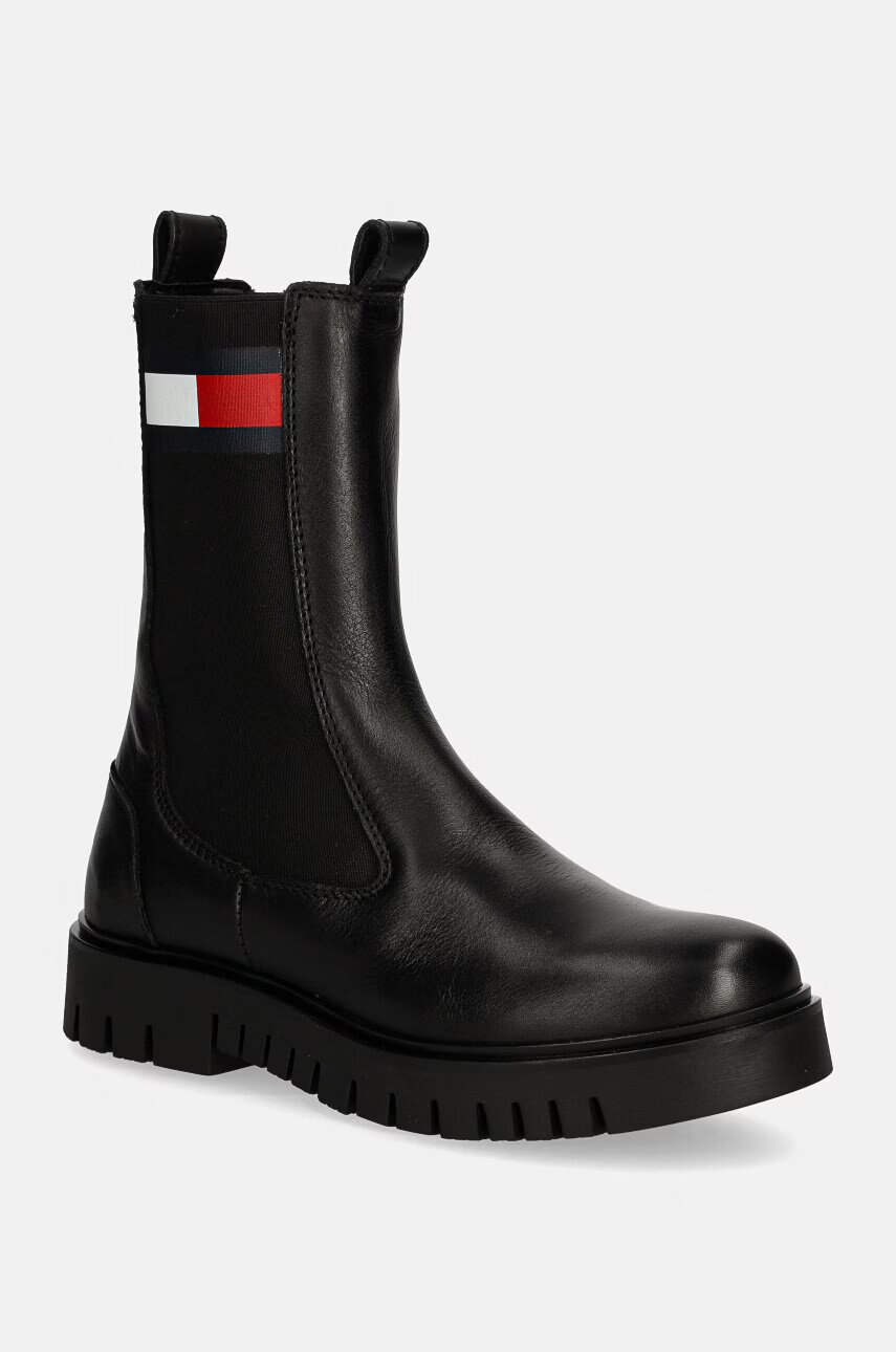 Tommy Jeans Кожени боти челси TJW LONG CHELSEA BOOT