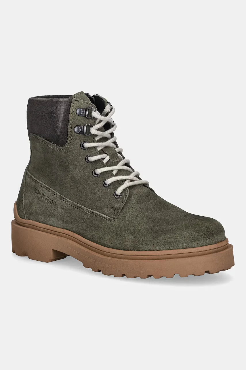 Tommy Jeans Кожени боти TJM LACE UP BOOT SUEDE