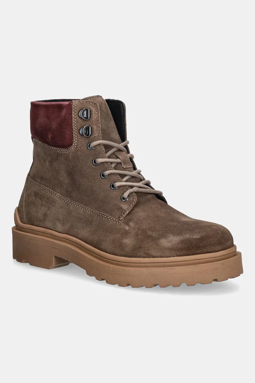 Tommy Jeans Кожени боти TJM LACE UP BOOT SUEDE