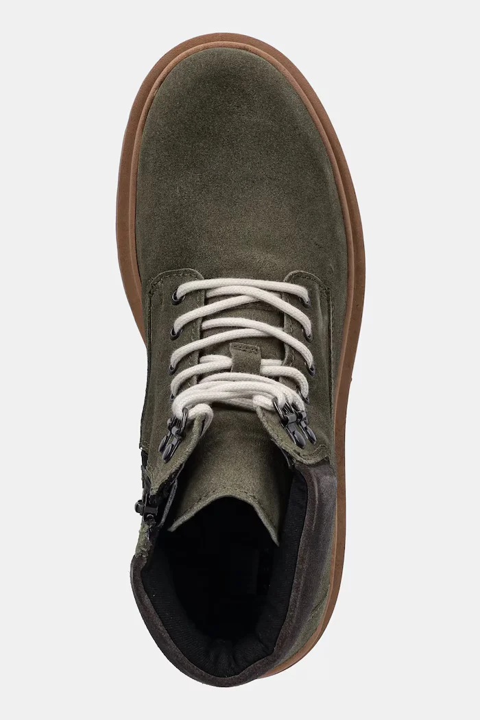 Tommy Jeans Кожени боти TJM LACE UP BOOT SUEDE в зелено EM0EM01642