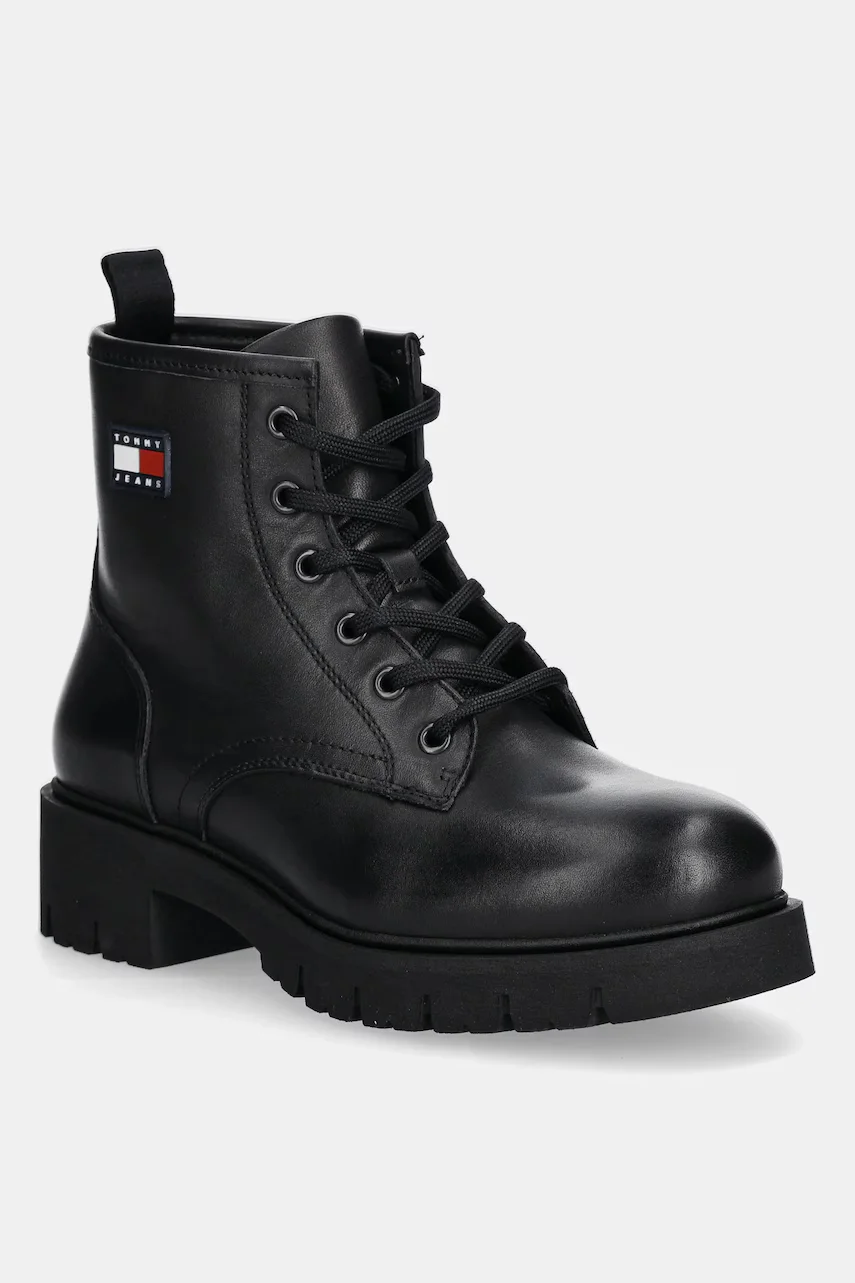 Tommy Jeans Кожени боти TJW LACE UP LEATHER BOOT