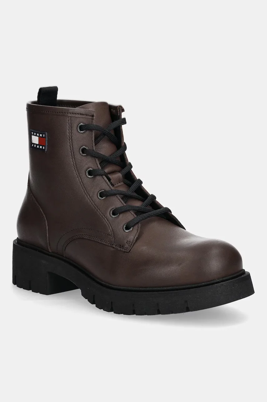 Tommy Jeans Кожени боти TJW LACE UP LEATHER BOOT