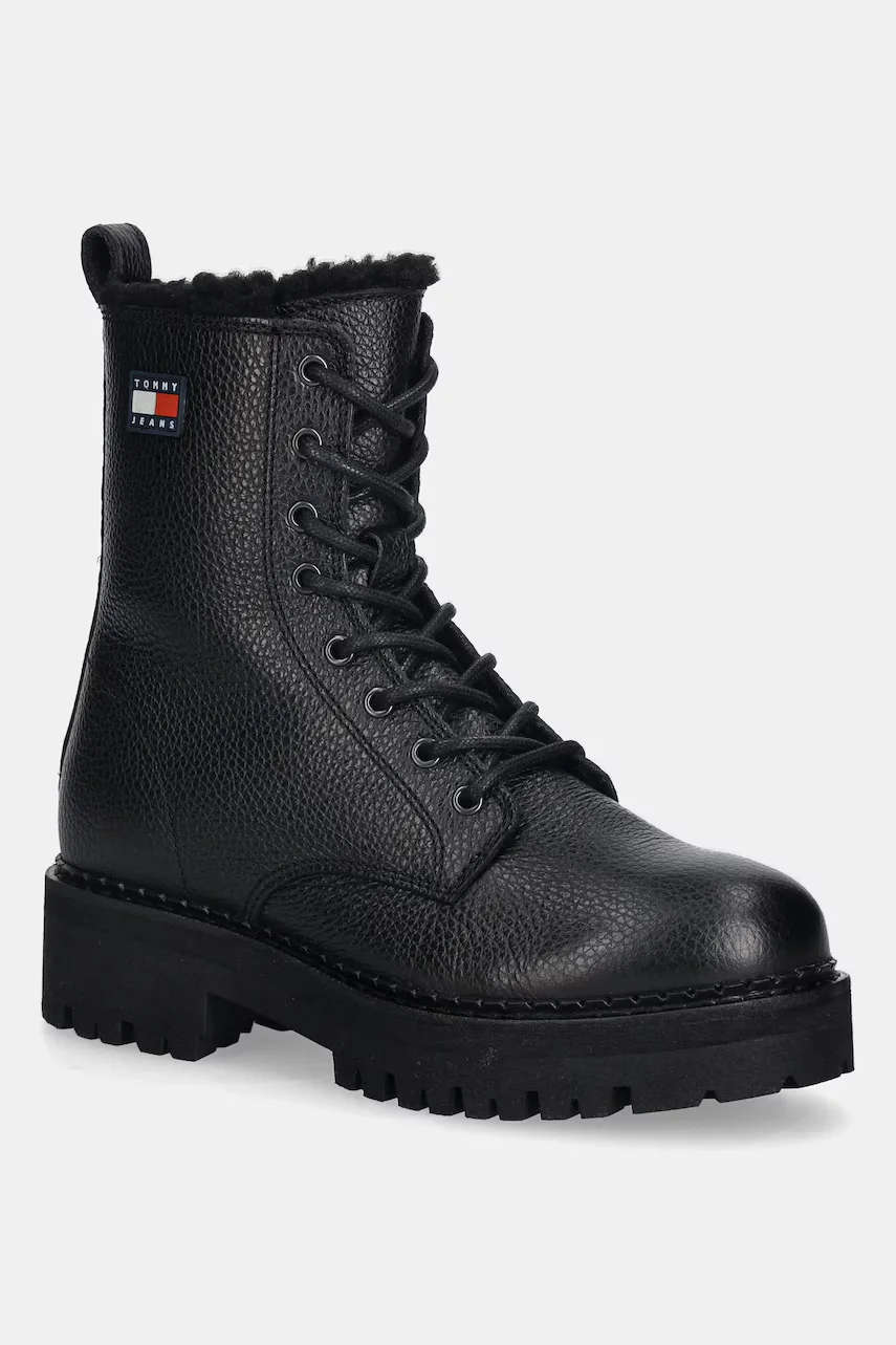 Tommy Jeans Кожени боти TJW URBAN LACEUP BOOT WL