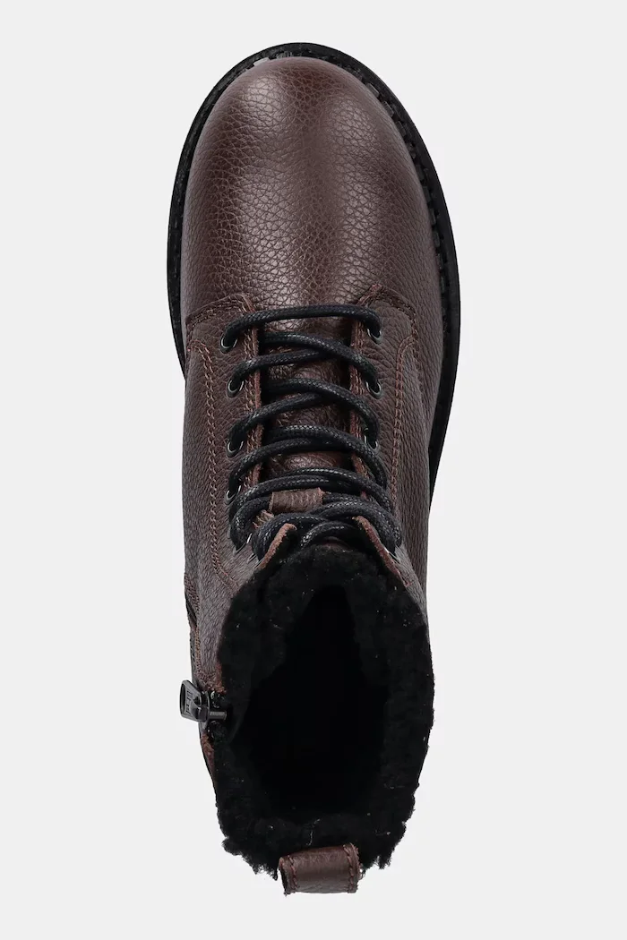 Tommy Jeans Кожени боти TJW URBAN LACEUP BOOT WL в кафяво с платформа с изолация EN0EN02906