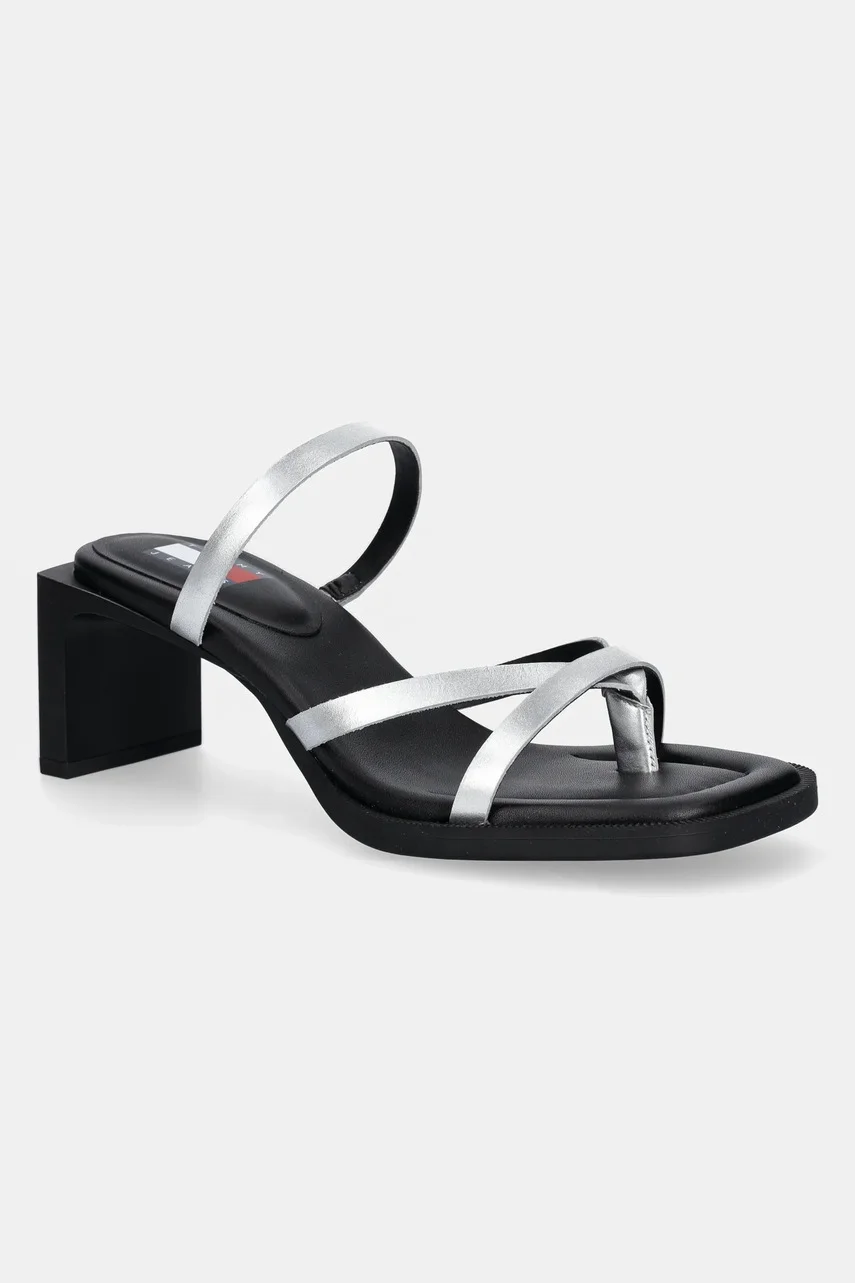 Tommy Jeans Кожени чехли THE SOHO SANDAL METALLIC
