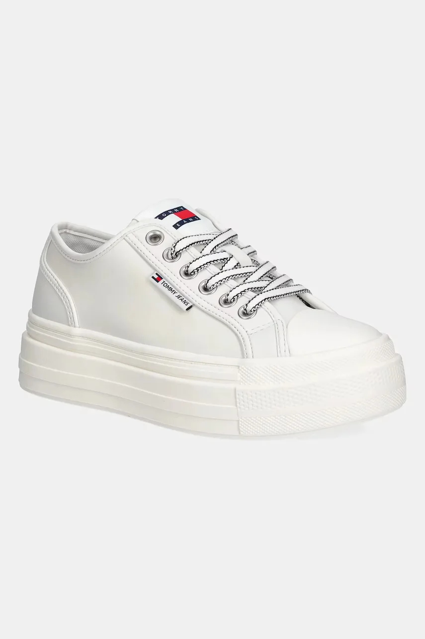 Tommy Jeans Кожени кецове TJW FOXING VULC LC LEATHER