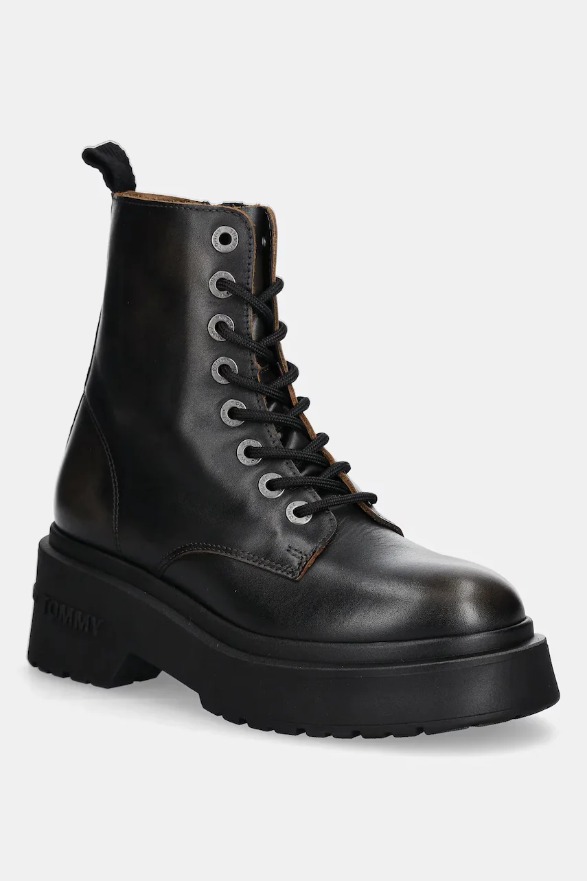 Tommy Jeans Кожени кубинки TJW CHUNKY RUGGED BOOT