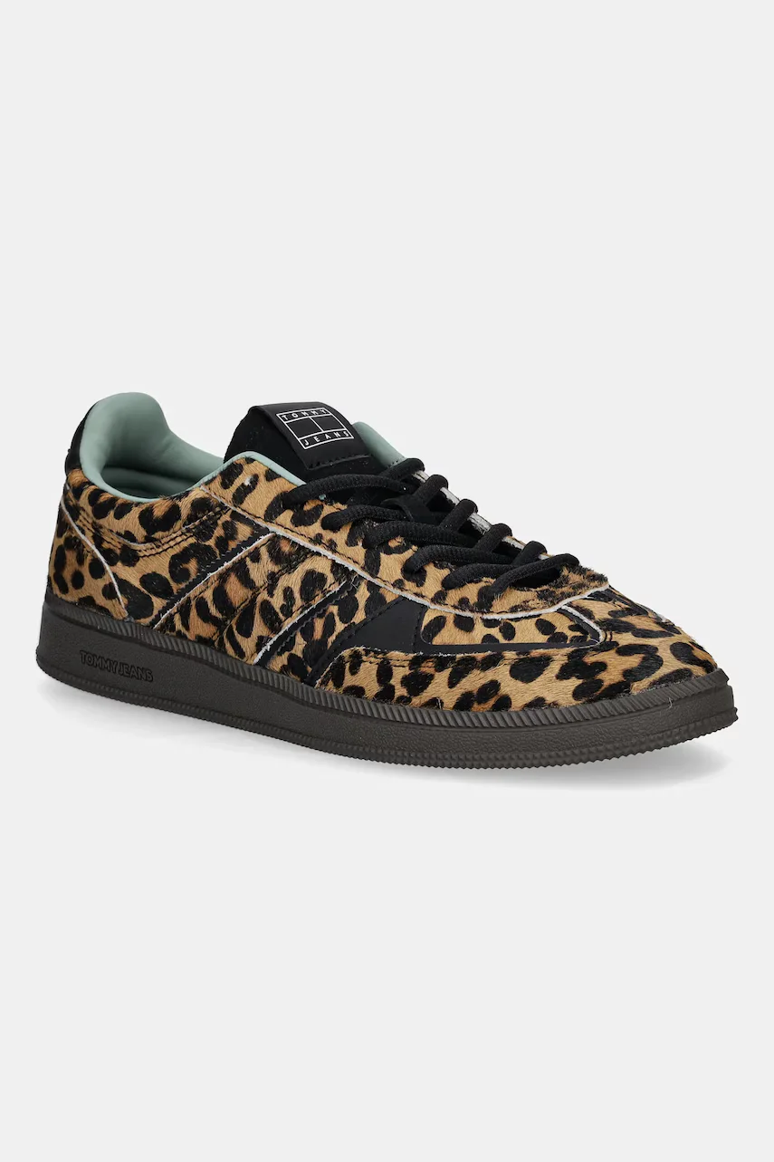 Tommy Jeans Кожени маратонки THE GREENWICH EDGE LEOPARD