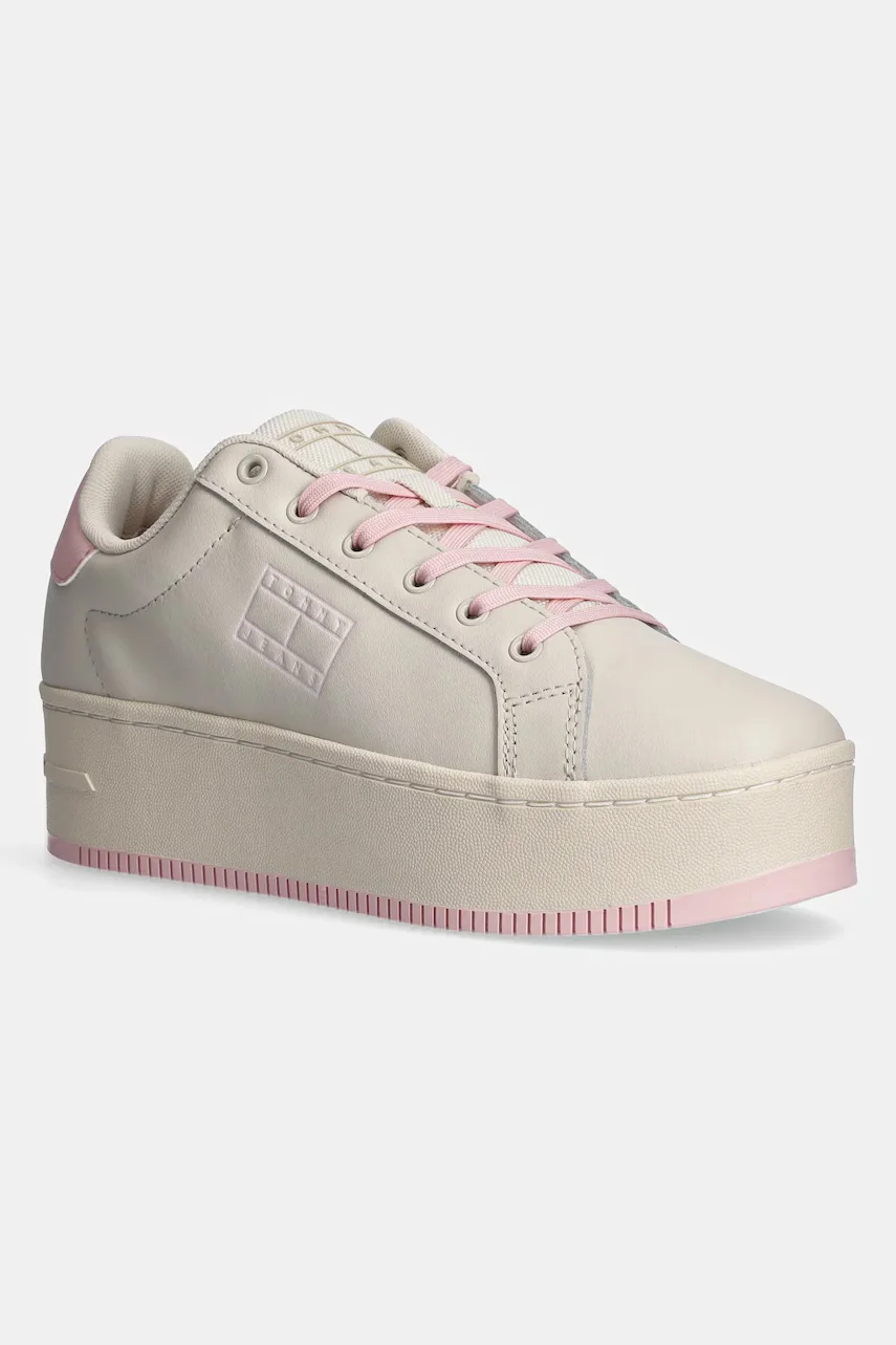 Tommy Jeans Кожени маратонки TJW FLATFORM ESS