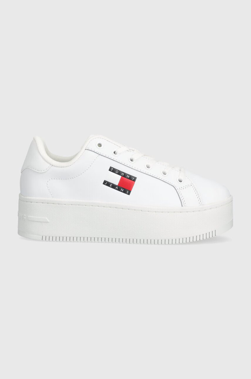 Tommy Jeans Кожени маратонки TJW FLATFORM ESS