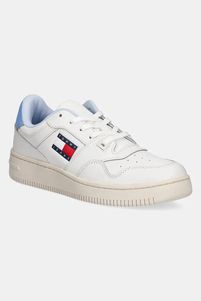 Tommy Jeans Кожени маратонки TJW RETRO BASKET ESS в бяло EN0EN02505