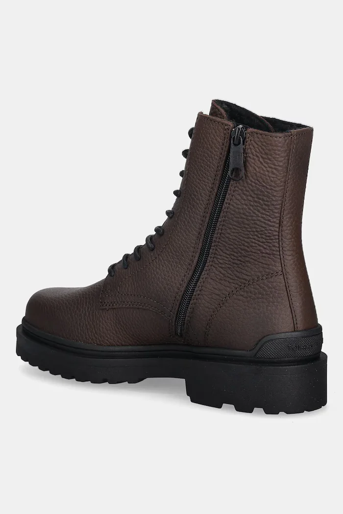Tommy Jeans Кожени обувки TJM LACE UP TUMBLED HIGH мъжки в кафяво EM0EM01631