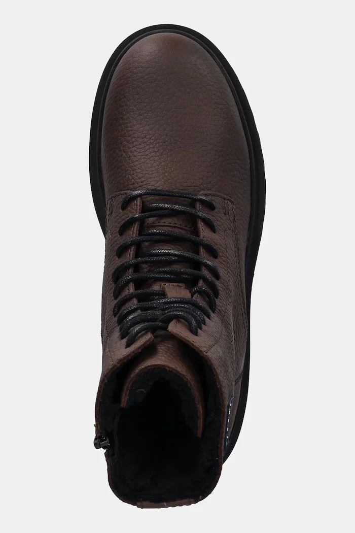 Tommy Jeans Кожени обувки TJM LACE UP TUMBLED HIGH мъжки в кафяво EM0EM01631