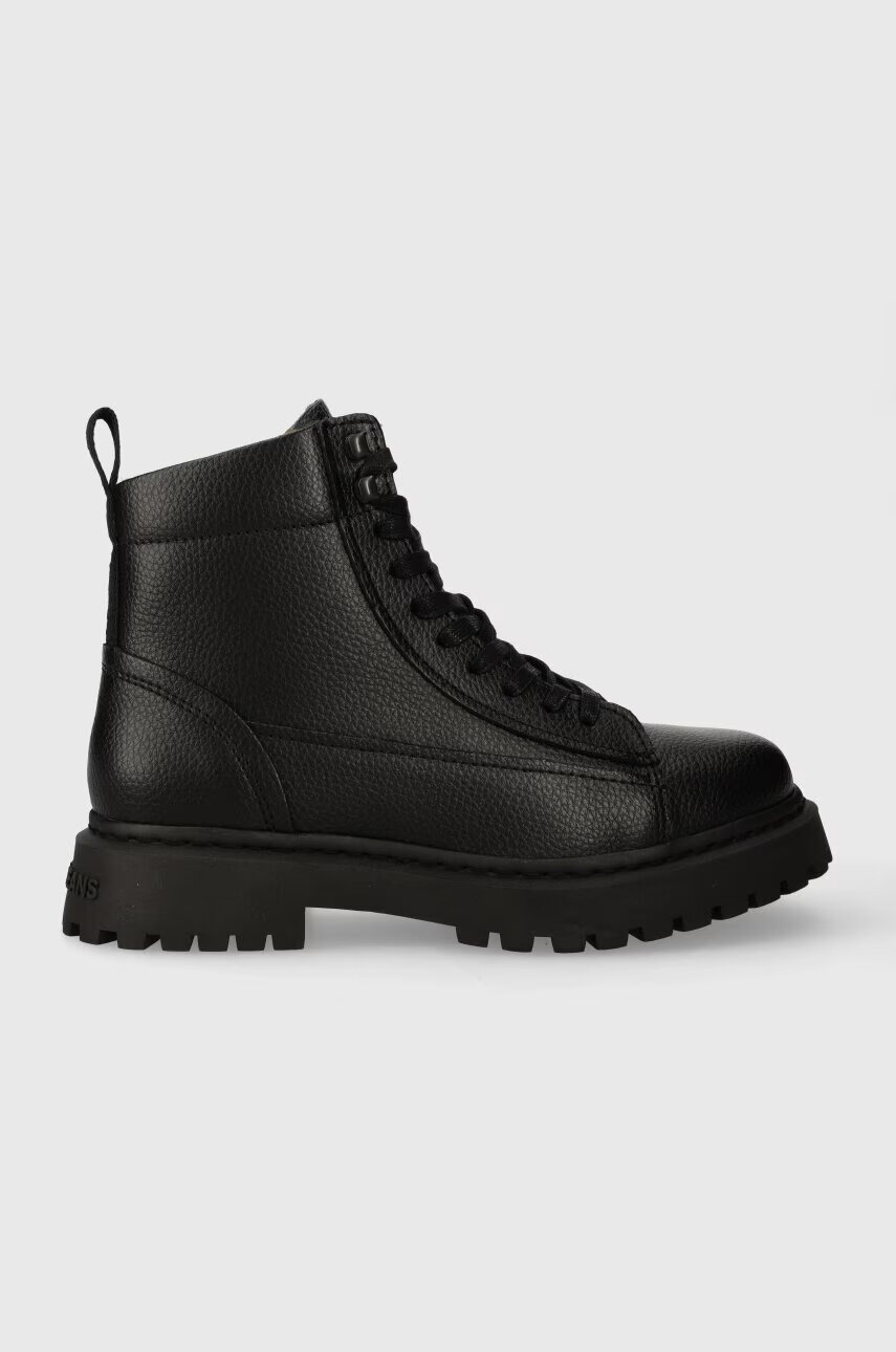 Tommy Jeans Кожени туристически обувки TJM WARM LINING BOOT