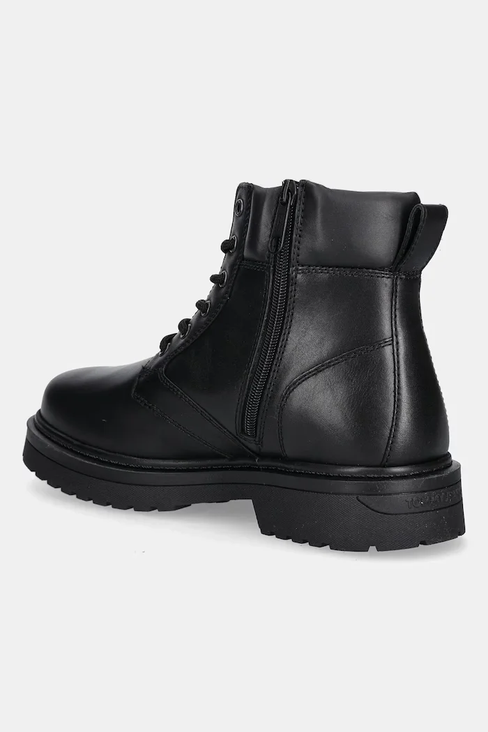 Tommy Jeans Кожени зимни обувки TJM LACE UP BOOT мъжки в черно EM0EM01706
