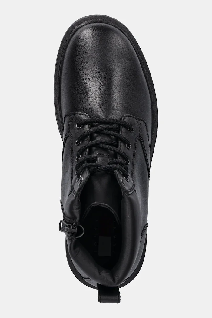 Tommy Jeans Кожени зимни обувки TJM LACE UP BOOT мъжки в черно EM0EM01706