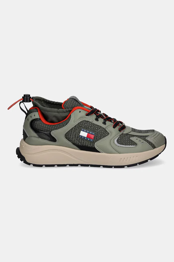Tommy Jeans Маратонки TJM RUNNER MIX MATERIAL мъжки в зелено EM0EM01620