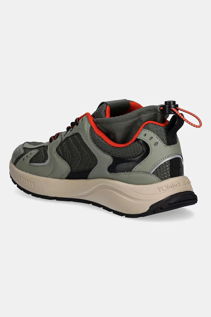 Tommy Jeans Маратонки TJM RUNNER MIX MATERIAL мъжки в зелено EM0EM01620