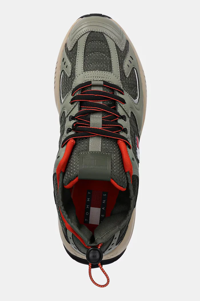 Tommy Jeans Маратонки TJM RUNNER MIX MATERIAL мъжки в зелено EM0EM01620