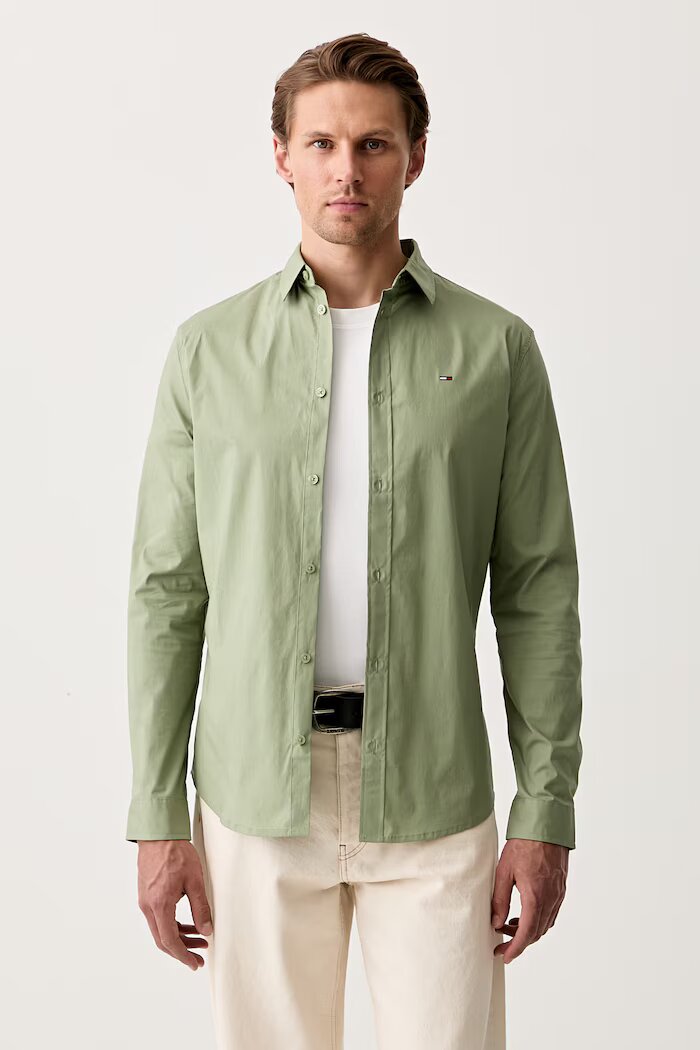 Tommy Jeans мъжки от памук с еластан зелен DM0DM04405
