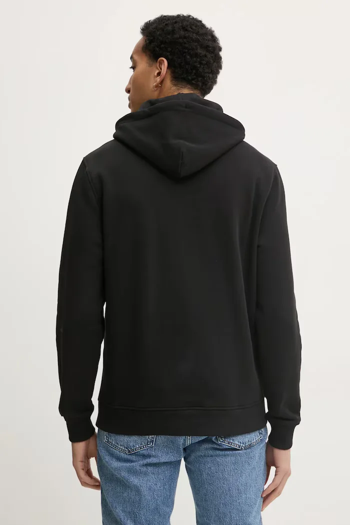 Tommy Jeans Памучен суичър мъжки в черно с качулка с изчистен дизайн DM0DM20258