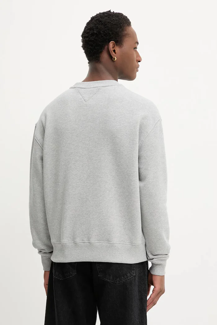 Tommy Jeans Памучен суичър мъжки в сиво с принт DM0DM22384
