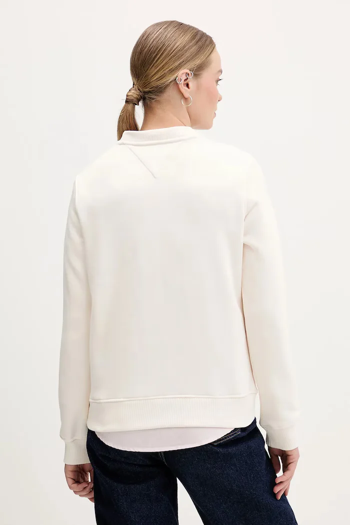 Tommy Jeans Памучен суичър в бежово с принт DW0DW22564
