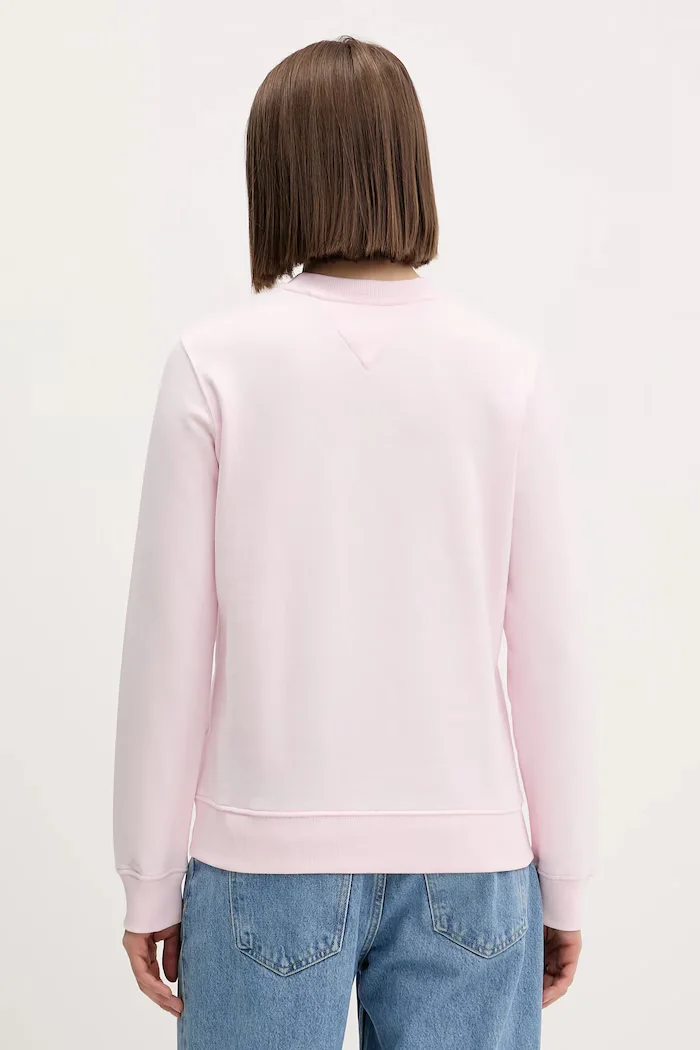 Tommy Jeans Памучен суичър в розово с принт DW0DW21922