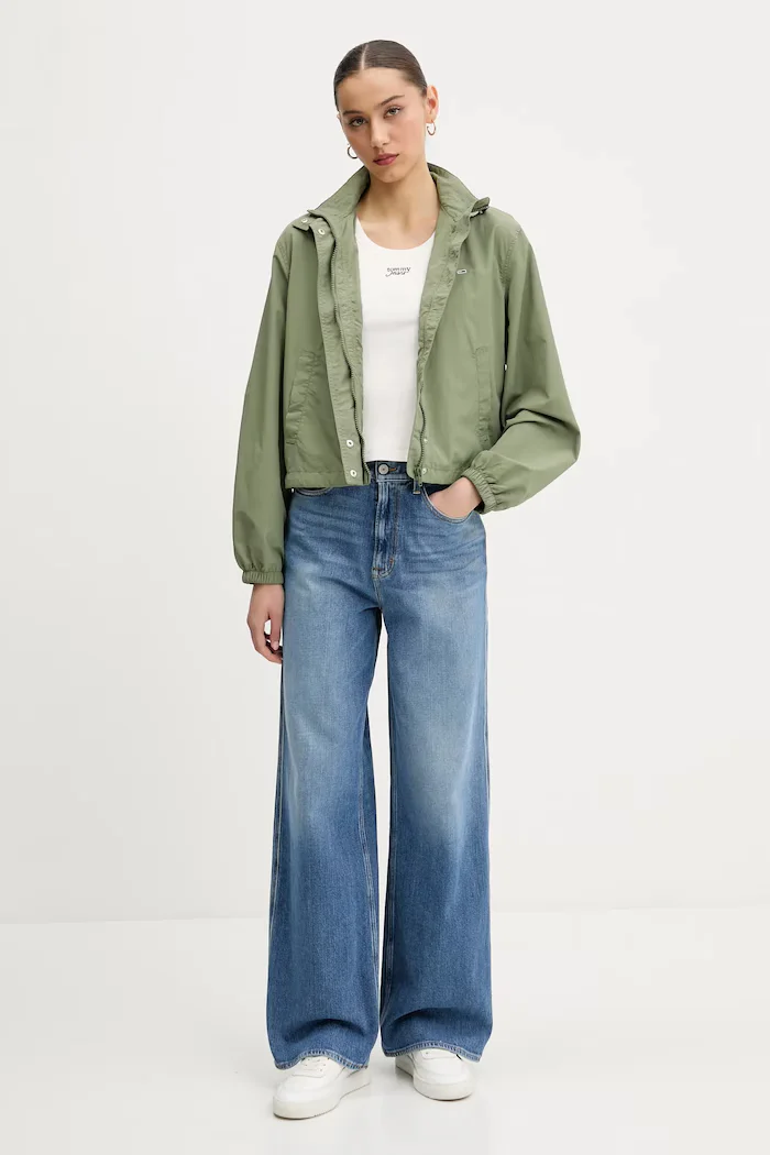 Tommy Jeans Памучен топ в бежово DW0DW21369