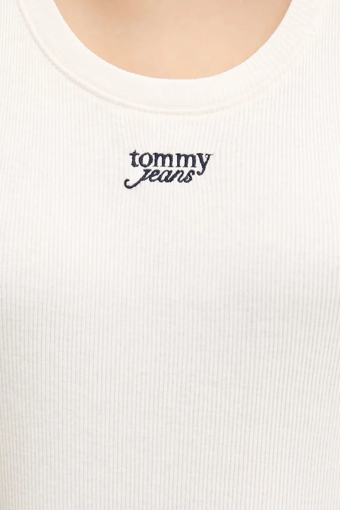Tommy Jeans Памучен топ в бежово DW0DW21369
