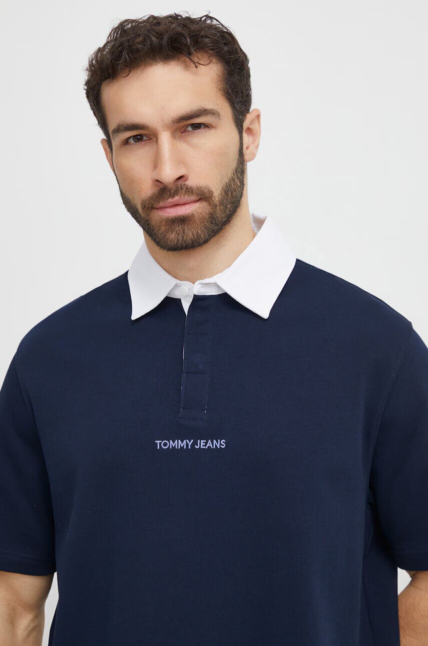 Tommy Jeans Памучна тениска с яка