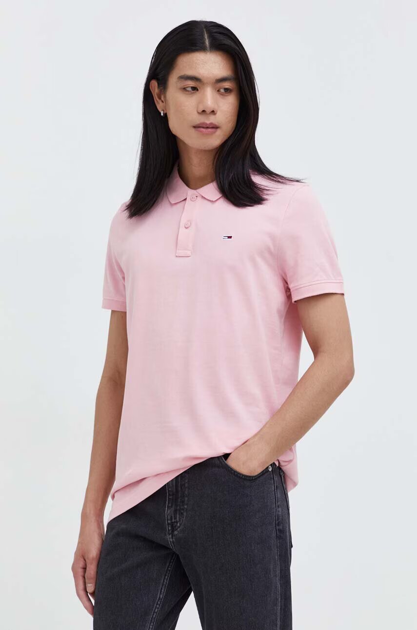 Tommy Jeans Памучна тениска с яка