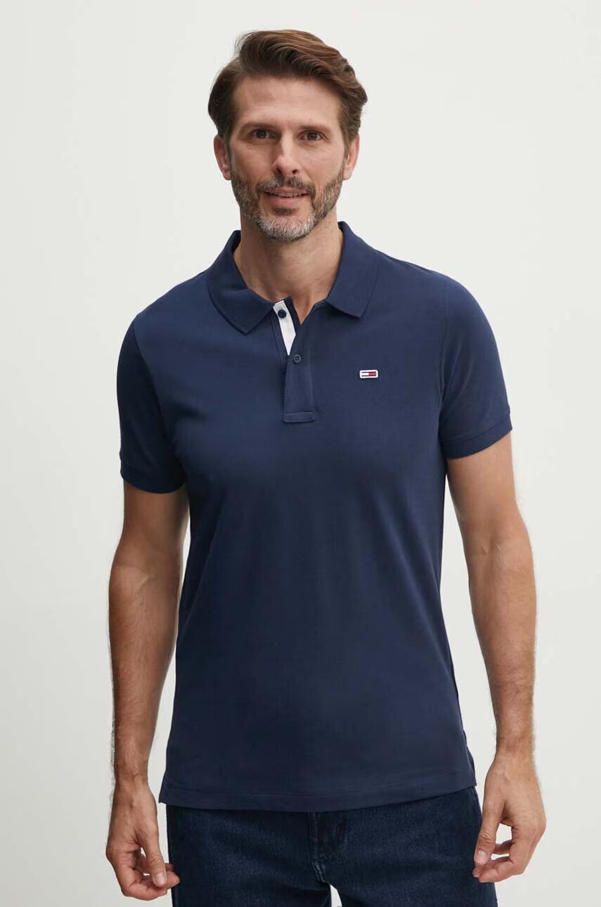 Tommy Jeans Памучна тениска с яка