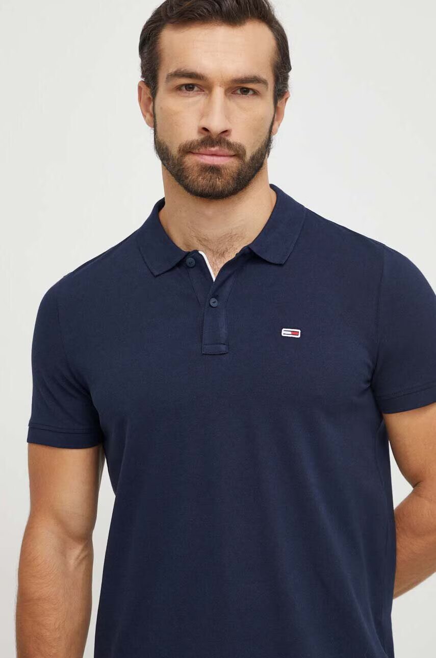 Tommy Jeans Памучна тениска с яка