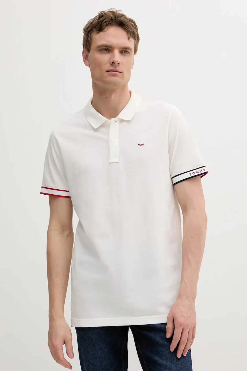 Tommy Jeans Памучна тениска с яка