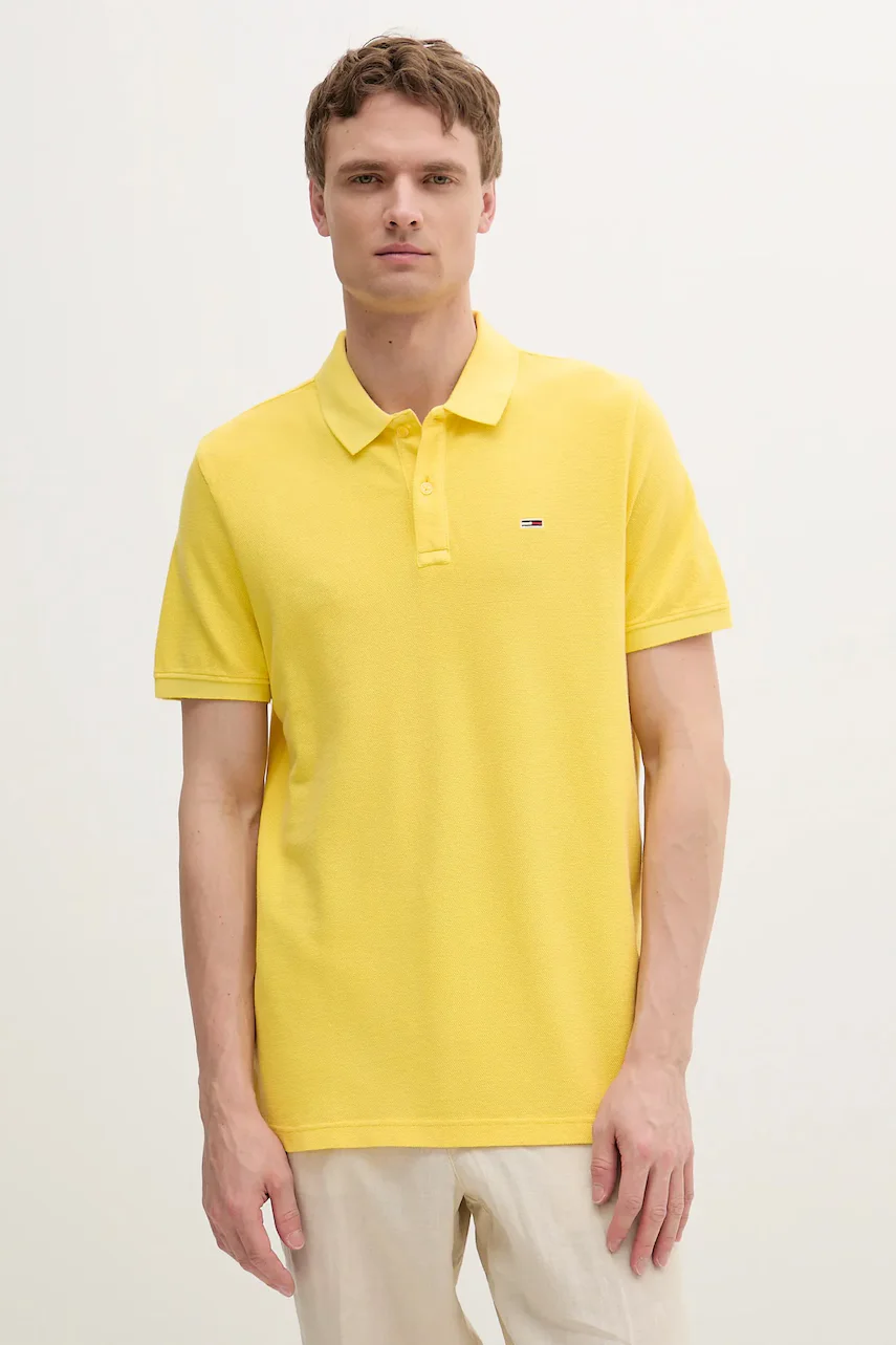 Tommy Jeans Памучна тениска с яка