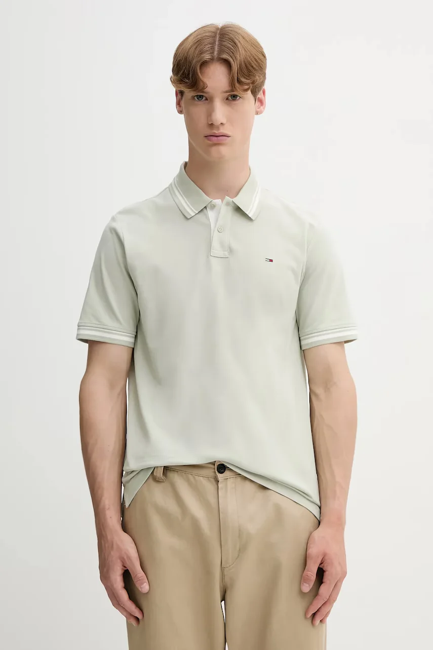 Tommy Jeans Памучна тениска с яка