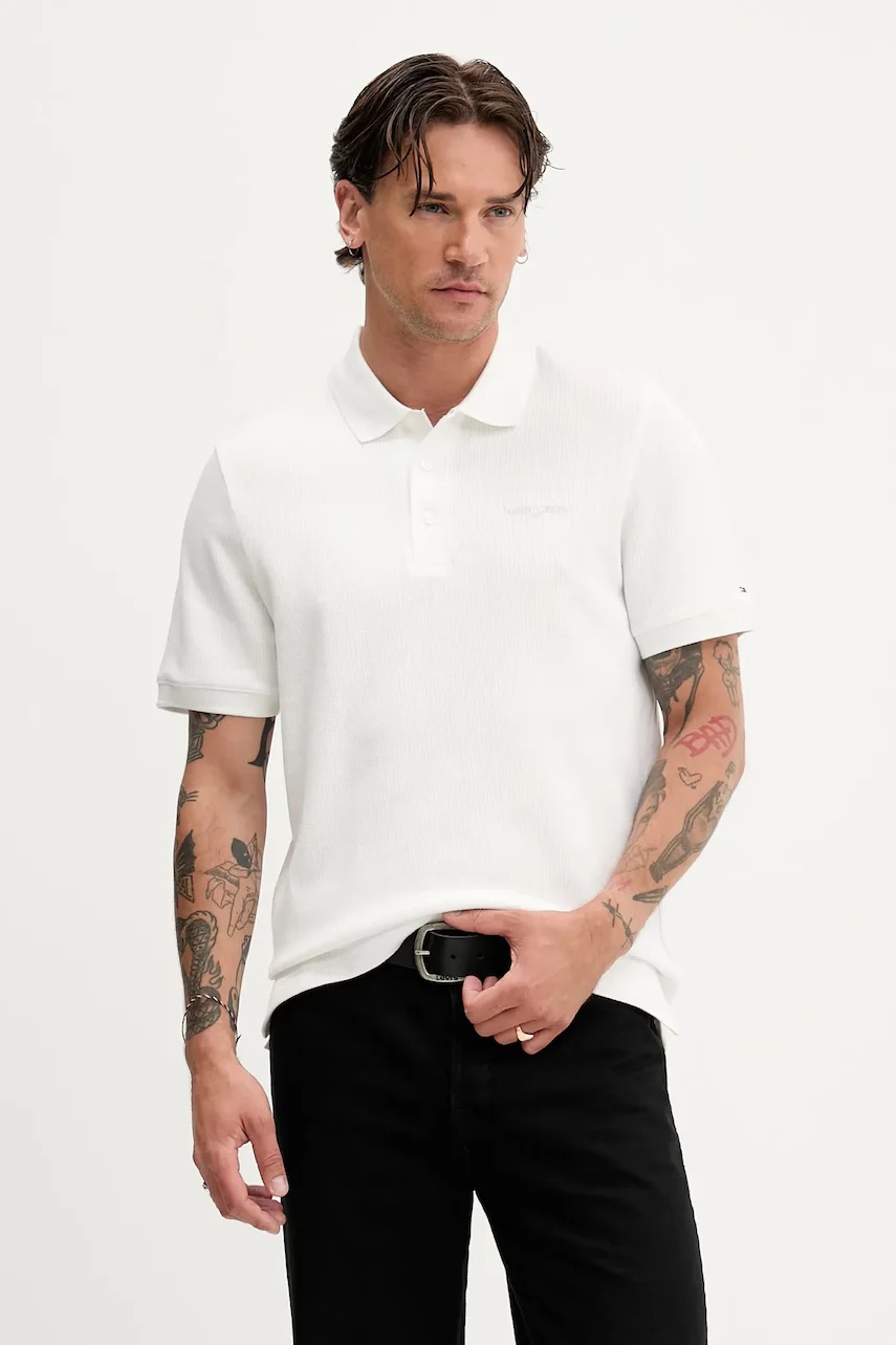 Tommy Jeans Памучна тениска с яка