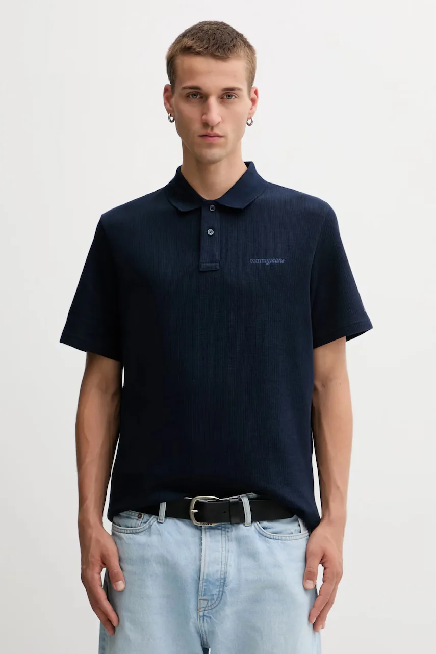 Tommy Jeans Памучна тениска с яка