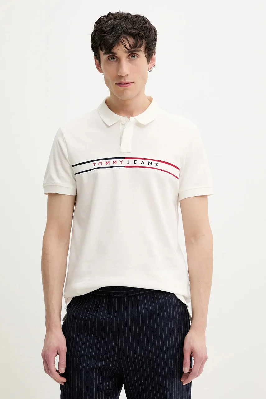Tommy Jeans Памучна тениска с яка