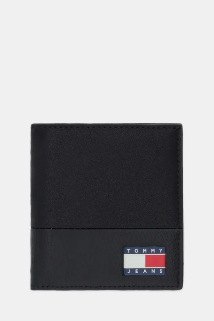 Tommy Jeans портфейл мъжки от кожа черен