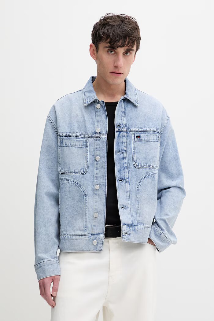 Tommy Jeans преходно яке мъжко от деним синьо DM0DM22473