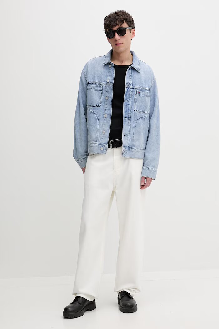 Tommy Jeans преходно яке мъжко от деним синьо DM0DM22473