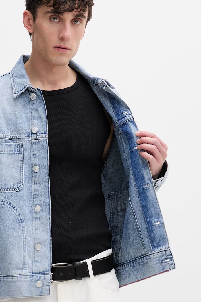 Tommy Jeans преходно яке мъжко от деним синьо DM0DM22473