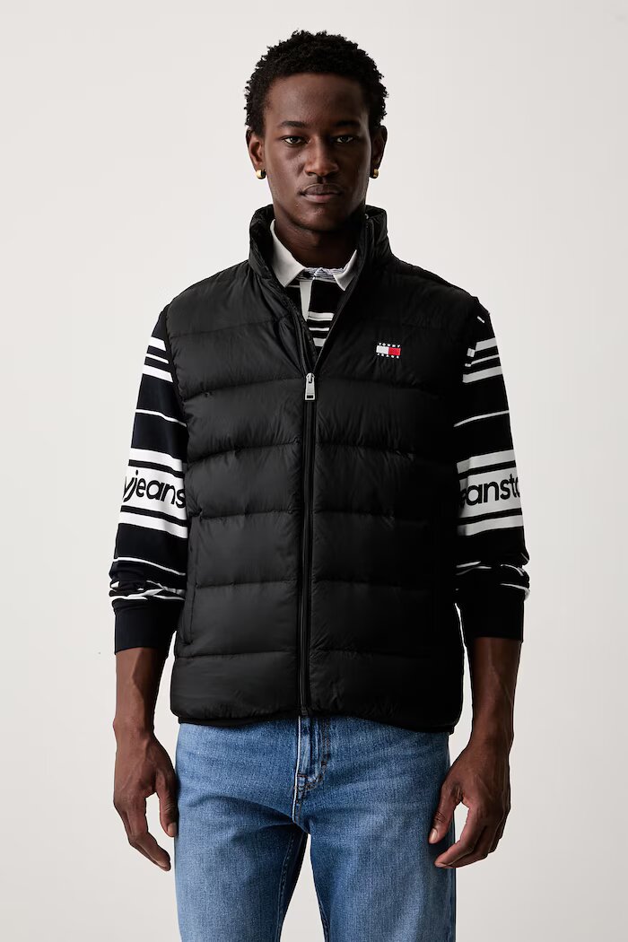 Tommy Jeans пухен елек мъжки черен DM0DM23232