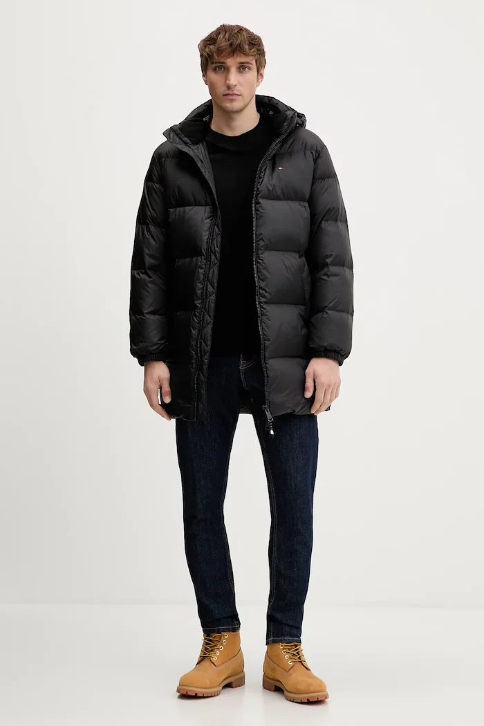 Tommy Jeans Пухено яке в черно зимен модел DM0DM20466