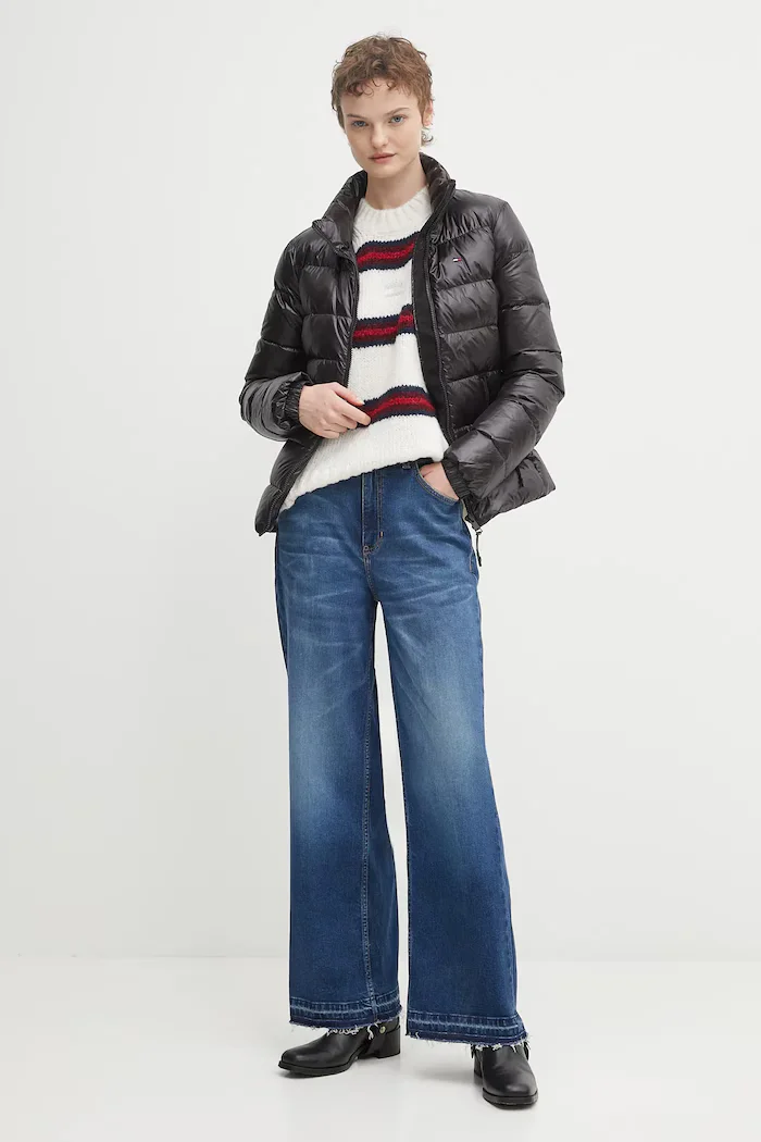 Tommy Jeans Пухено яке в черно зимен модел DW0DW21618