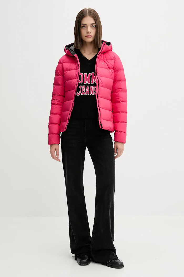 Tommy Jeans Пухено яке в червено зимен модел DW0DW21617