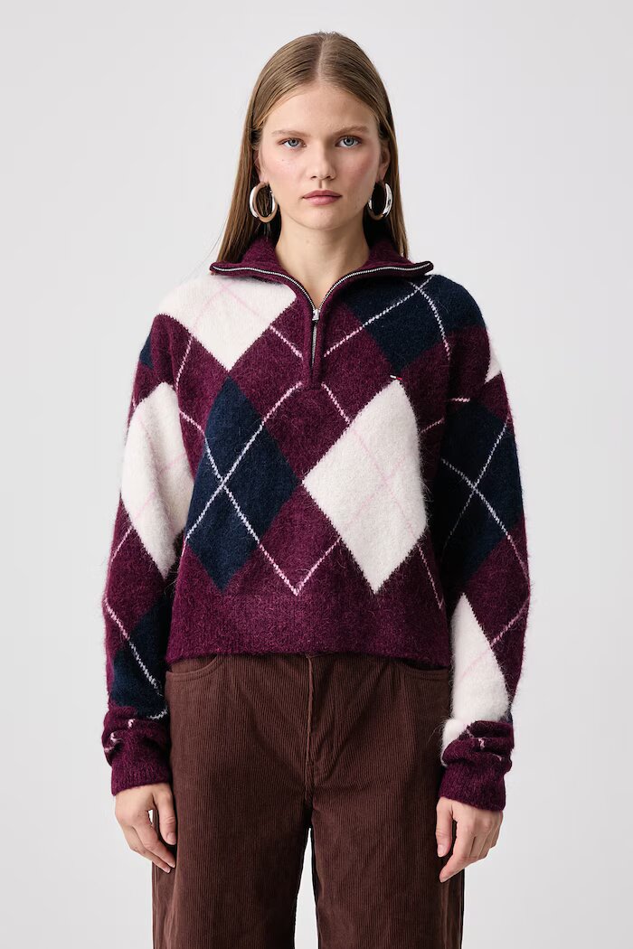Tommy Jeans пуловер дамски бордо DW0DW23351