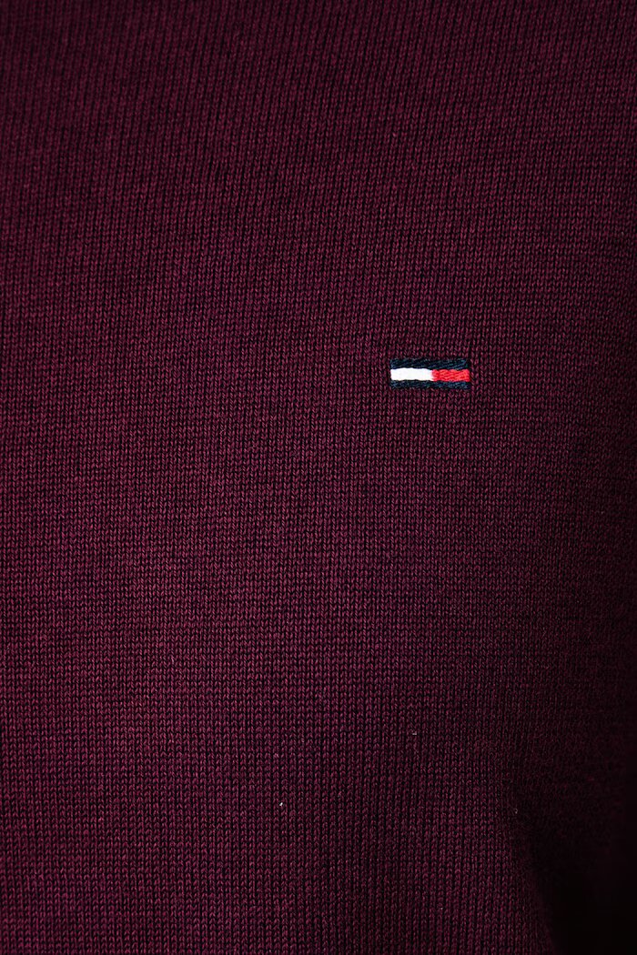 Tommy Jeans пуловер дамски от памук бордо DW0DW23360